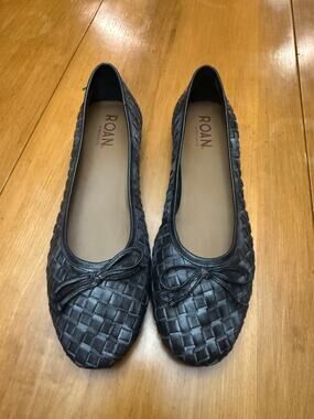 Roan by Bed Stu NWOB 9 distressed woven leather slip on ballerina flats boho